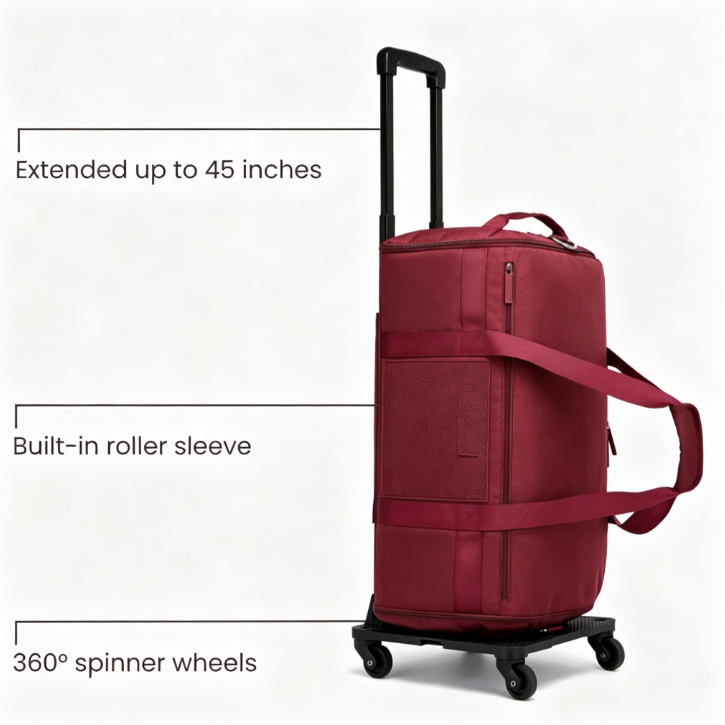 Large Capacity Weekender Carry-on Bag, Holds 14 Days Clothes, Lightweight Duffle Bag for Airplane Travel Weekend Getaway