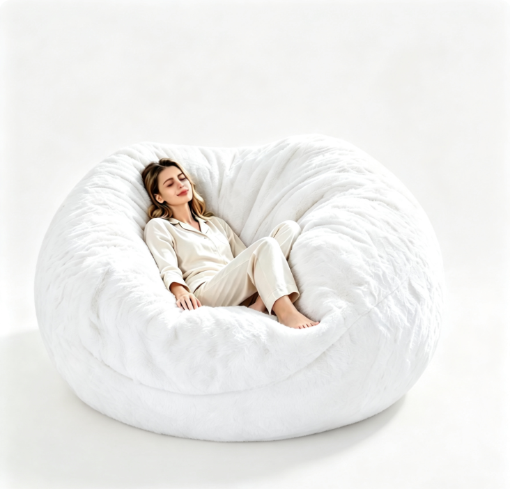Memory Foam Flannel Bean Bag Sofa Chair