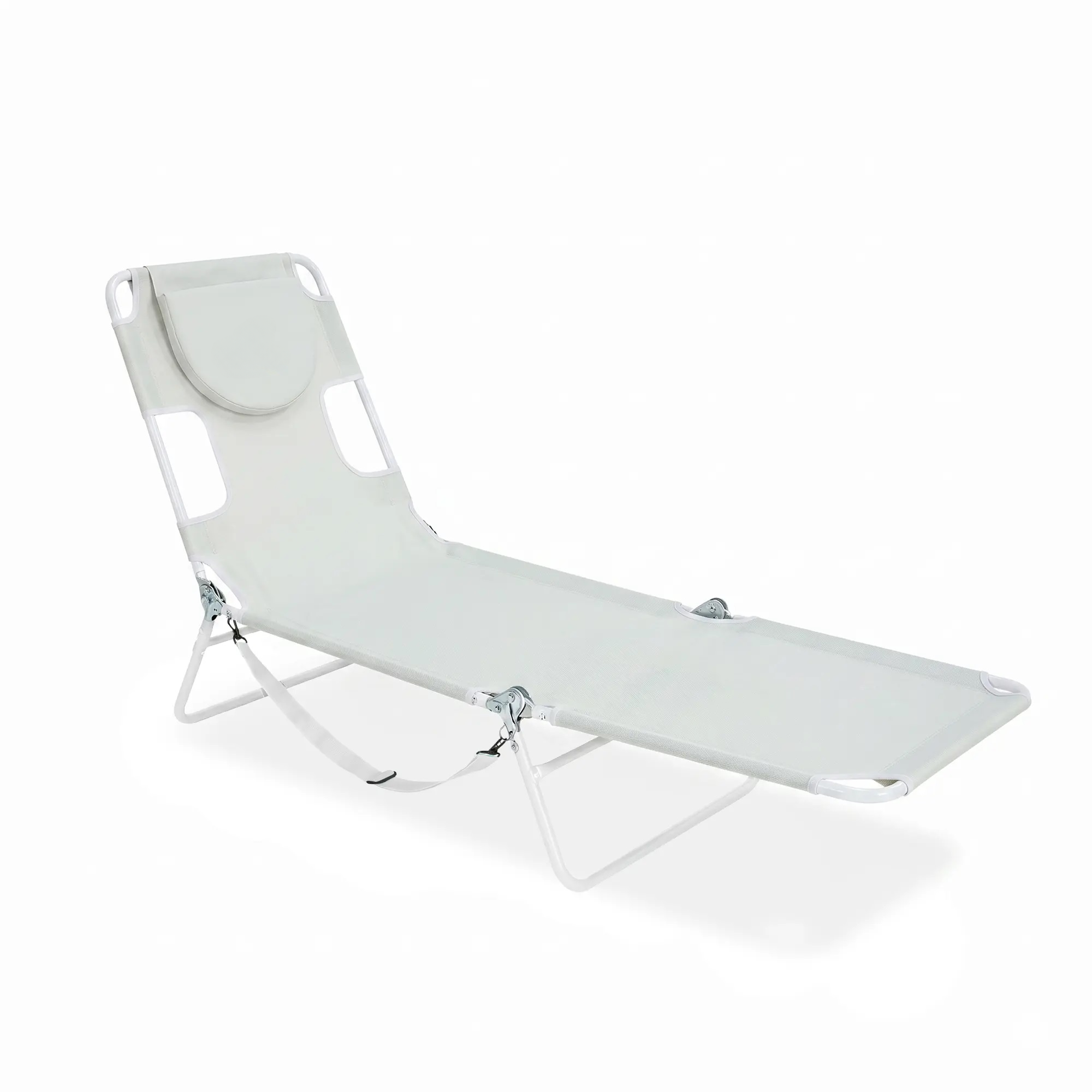 Folding Portable Chaise Lounge, Sunbathing Beach Chair for Poolside, Garden & Patio