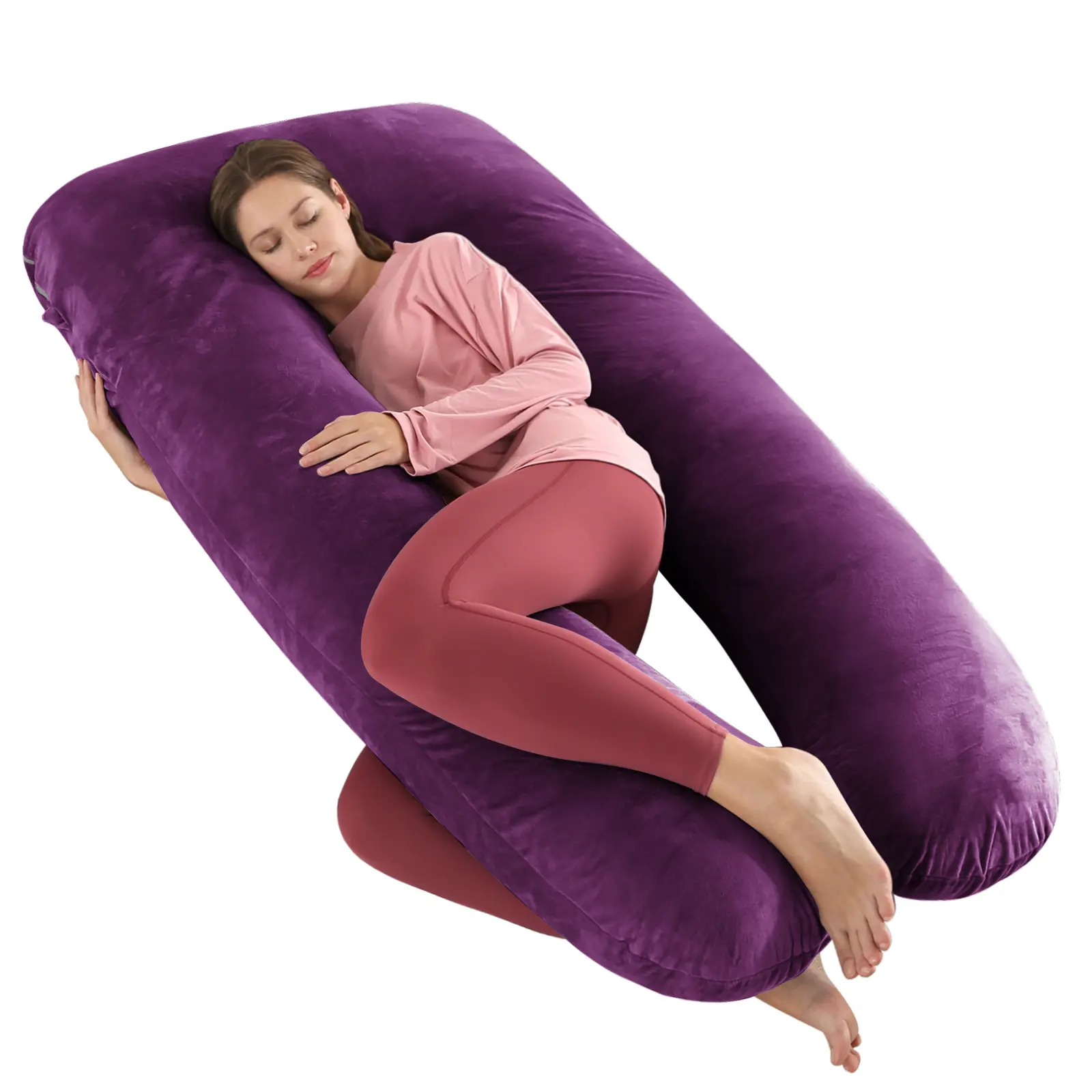 Ergonomic U‑Shaped Maternity Support Pillow, Soft Multi‑Functional Full‑Body Pillow for Pregnant Women & Side Sleepers, Supports Back, Legs & Belly, Ideal for Sleeping, Reading & TV Rest, Thoughtful Gift for Expecting Mothers