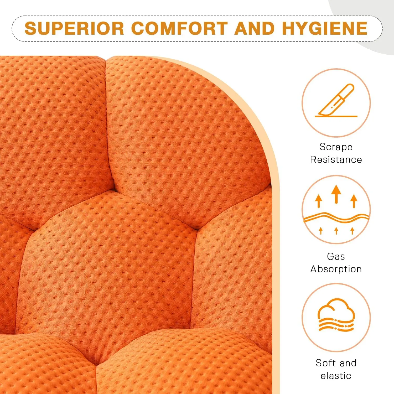 OF Bubble Sofa, 98.43" Breathable Mesh Curved Couch for Living Room, Office and Apartment