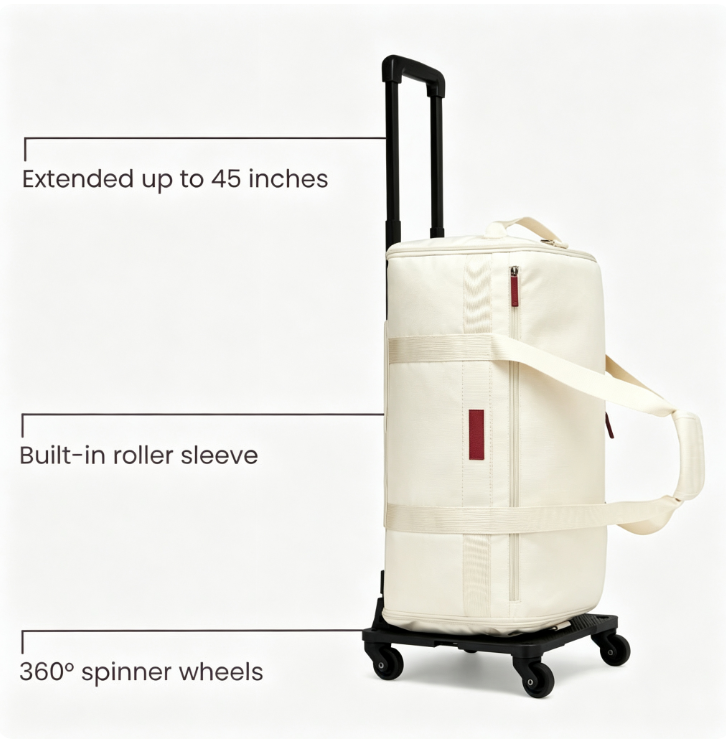 Large Capacity Weekender Carry-on Bag, Holds 14 Days Clothes, Lightweight Duffle Bag for Airplane Travel Weekend Getaway