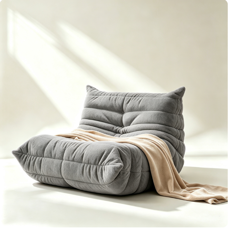 Cnmcld Beanbag Lounge Chair Couch, 1/2/3‑Seater Memory Foam Bean Bag Sofa for Living Room Apartment