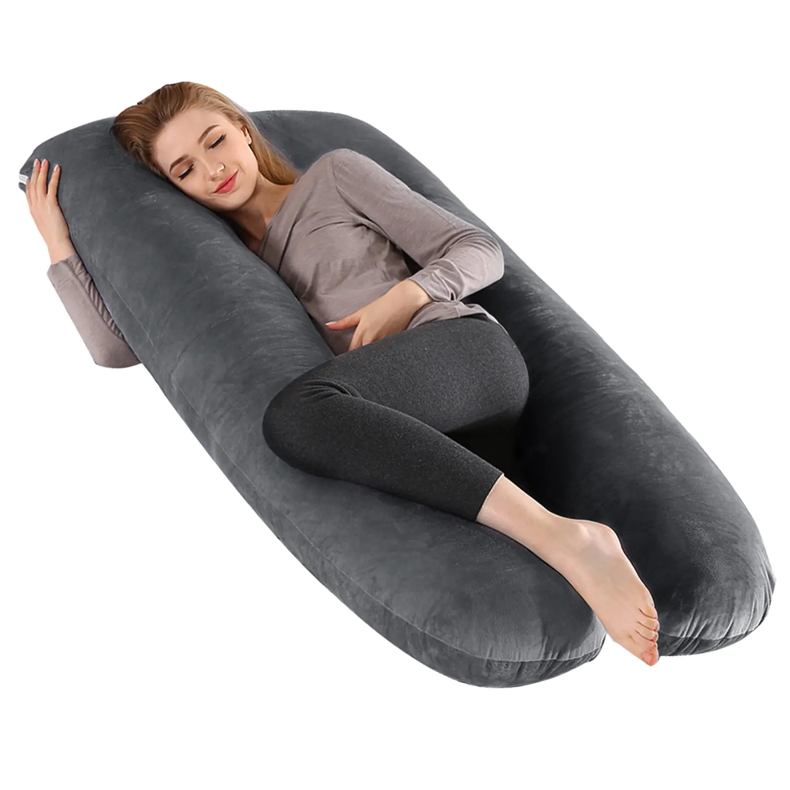 Ergonomic U‑Shaped Maternity Support Pillow, Soft Multi‑Functional Full‑Body Pillow for Pregnant Women & Side Sleepers, Supports Back, Legs & Belly, Ideal for Sleeping, Reading & TV Rest, Thoughtful Gift for Expecting Mothers