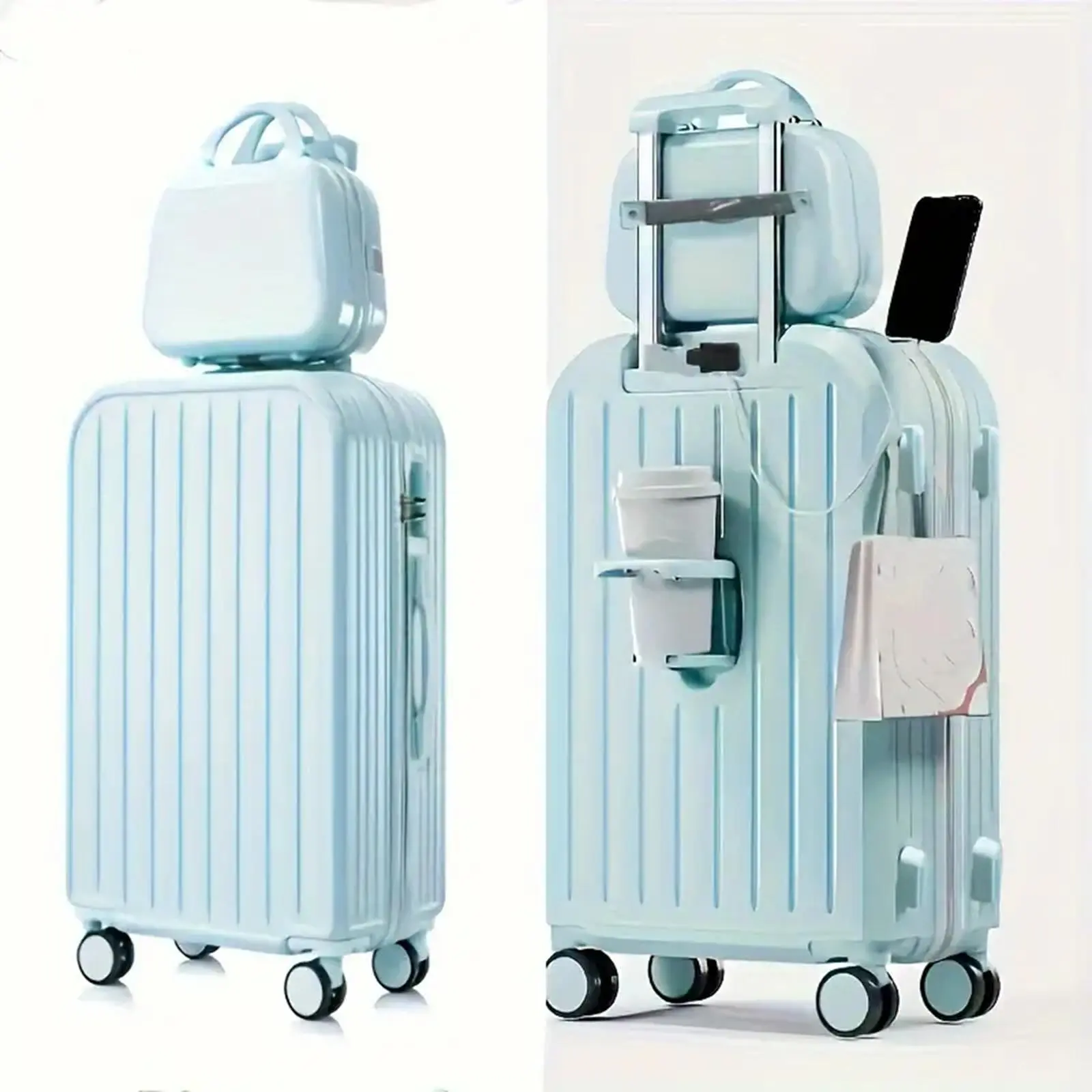 20-inch ABS+PC Hardshell Luggage Set Blue