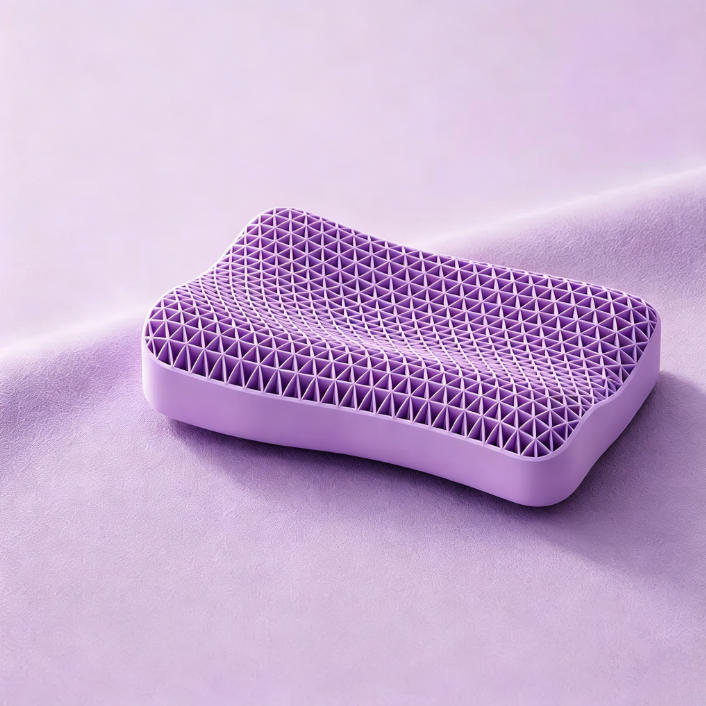 Cooling Honeycomb TPE Pillow, Ergonomic Cervical Neck Support Pillow, Breathable Fully‑Washable High‑Elastic Pillow for Side & Back Sleepers