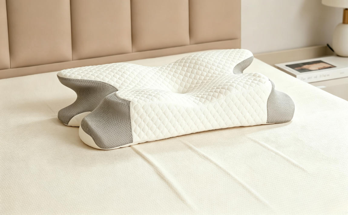 Cooling Memory Foam Butterfly Cervical Pillow, Ergonomic Contour Support, Adjustable Height for Side Sleepers, Cooling Bedding Pillow