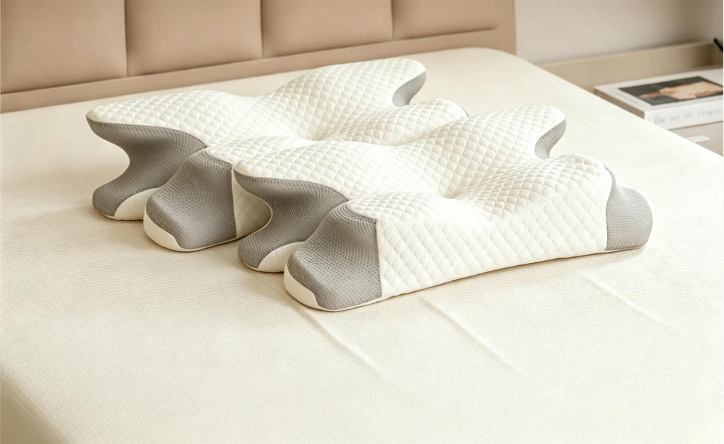 Cooling Memory Foam Butterfly Cervical Pillow, Ergonomic Contour Support, Adjustable Height for Side Sleepers, Cooling Bedding Pillow