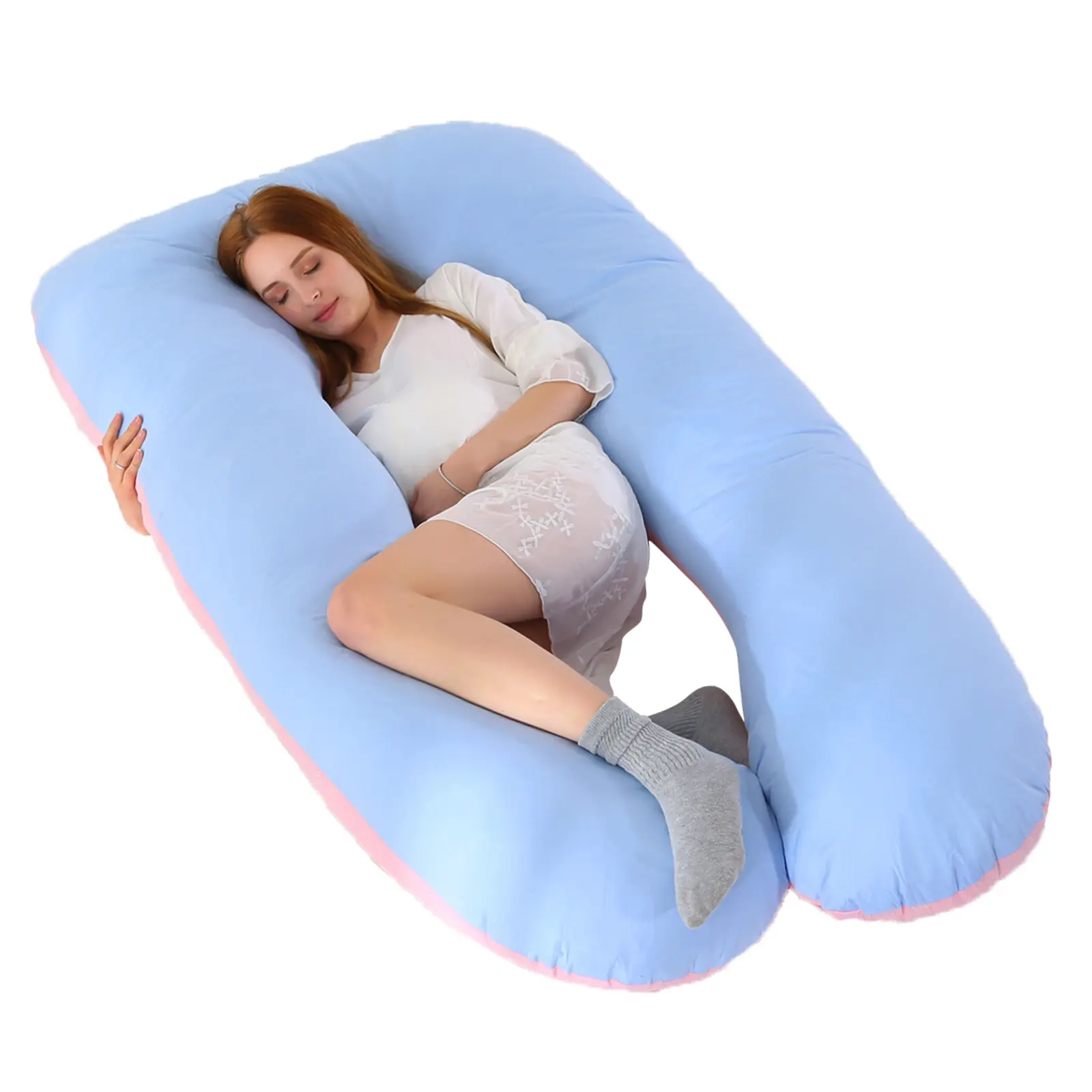 Ergonomic U‑Shaped Maternity Support Pillow, Soft Multi‑Functional Full‑Body Pillow for Pregnant Women & Side Sleepers, Supports Back, Legs & Belly, Ideal for Sleeping, Reading & TV Rest, Thoughtful Gift for Expecting Mothers
