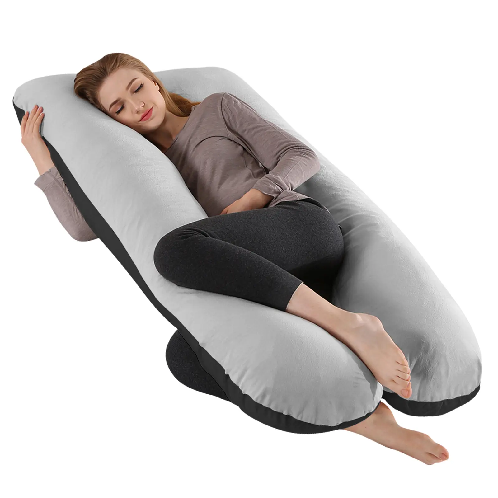 Ergonomic U‑Shaped Maternity Support Pillow, Soft Multi‑Functional Full‑Body Pillow for Pregnant Women & Side Sleepers, Supports Back, Legs & Belly, Ideal for Sleeping, Reading & TV Rest, Thoughtful Gift for Expecting Mothers