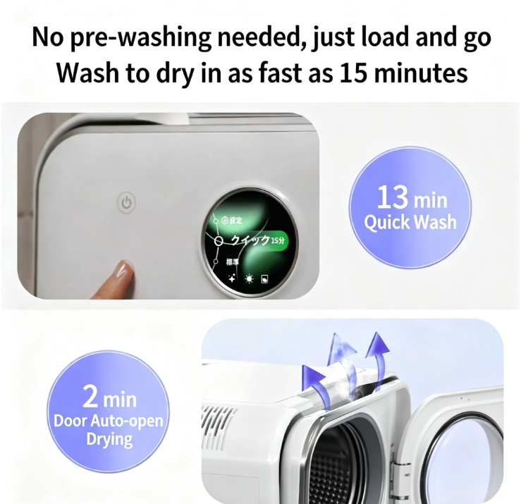 AI Smart Countertop Dishwasher, 28cm Ultra Slim Width, No Plumbing Required, Tank-Type Portable Dishwasher for Small Kitchen