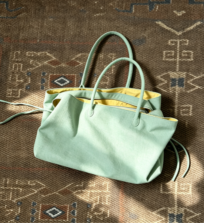 Contrast Lining Nylon Tote Bag, 2-Way Wear Waterproof Laptop Crossbody Bag