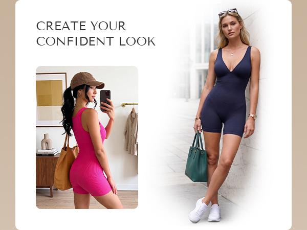SHAPELLX Deep V Sculpt Bodycon Stretch Shorts Jumpsuit Romper Tummy Control Boyleg Bodysuit SHAPELLX Deep V Sculpt Bodycon Stretch Shorts Jumpsuit Romper Tummy Control Boyleg Bodysuit