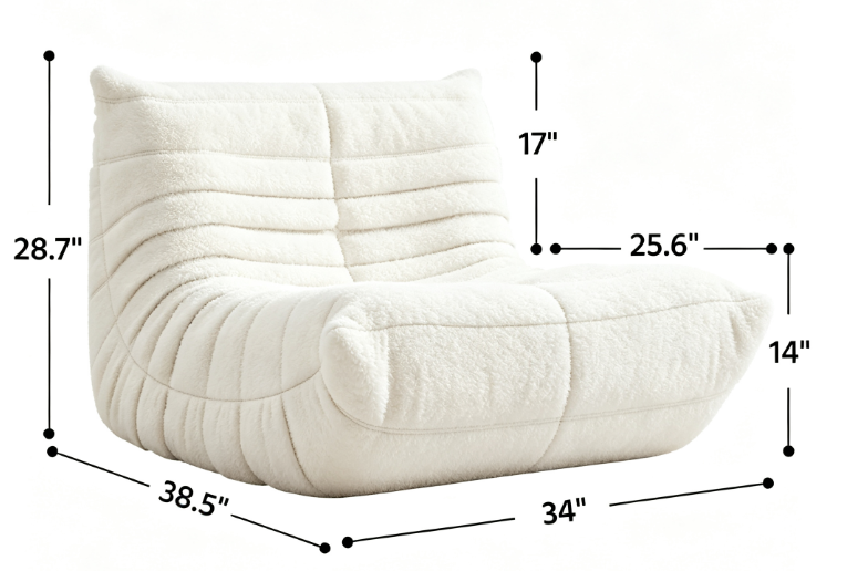 Cnmcld Beanbag Lounge Chair Couch, 1/2/3‑Seater Memory Foam Bean Bag Sofa for Living Room Apartment