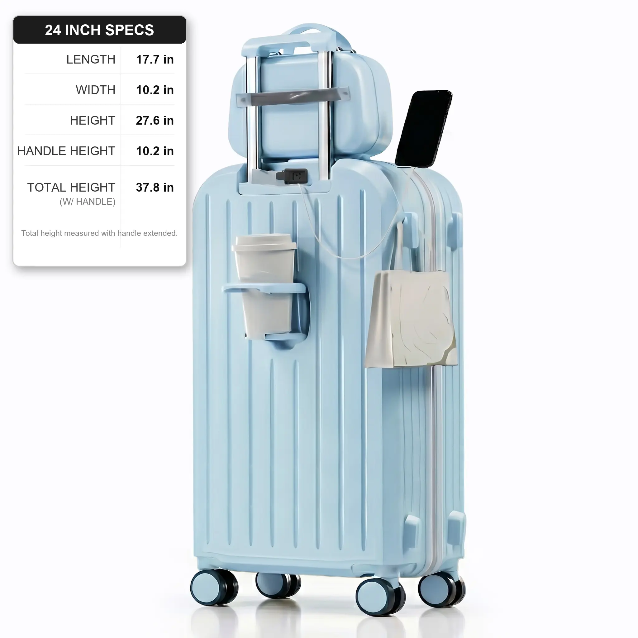 20-inch ABS+PC Hardshell Luggage Set Blue