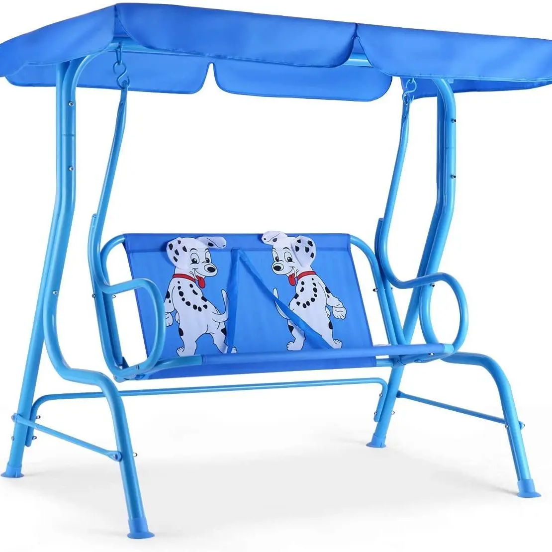 2‑Seater Kids Patio Swing Chair, Outdoor Porch Swing Bench with Removable Canopy for Garden & Backyard