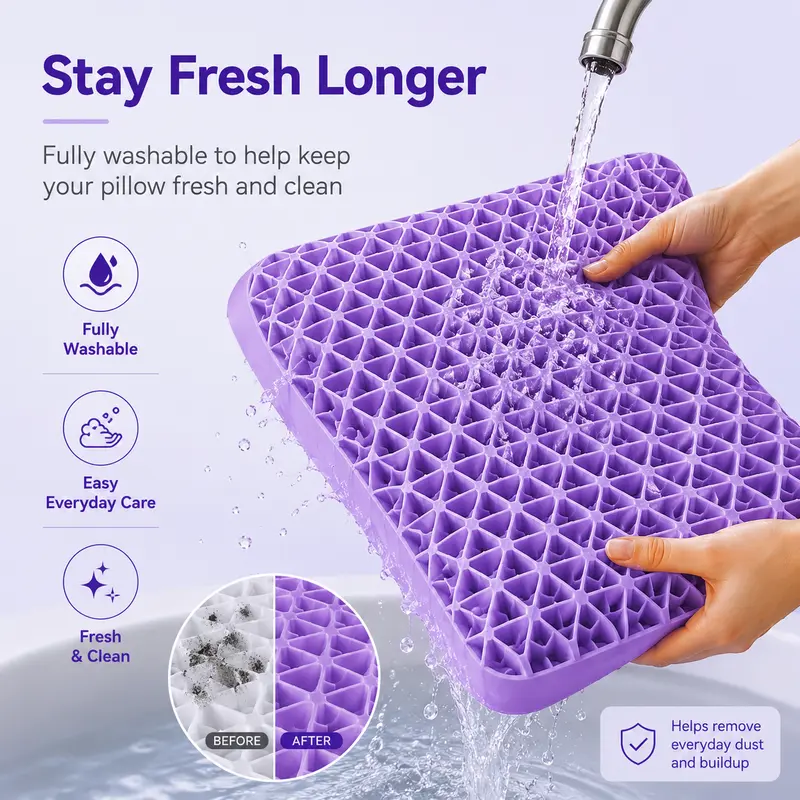 Cooling Honeycomb TPE Pillow, Ergonomic Cervical Neck Support Pillow, Breathable Fully‑Washable High‑Elastic Pillow for Side & Back Sleepers