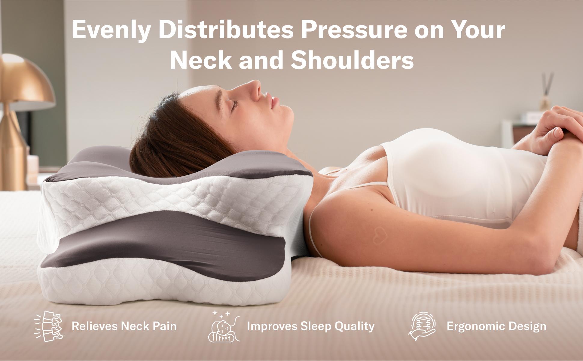 Alcedo Cervical Memory Foam Pillow for Neck and Shoulder Pain Relief, Adjustable Ergonomic Contour Orthopedic Pillow with Cervical Support for Side, Back and Stomach Sleepers Alcedo Cervical Memory Foam Pillow for Neck and Shoulder Pain Relief, Adjustable Ergonomic Contour Orthopedic Pillow with Cervical Support for Side, Back and Stomach Sleepers