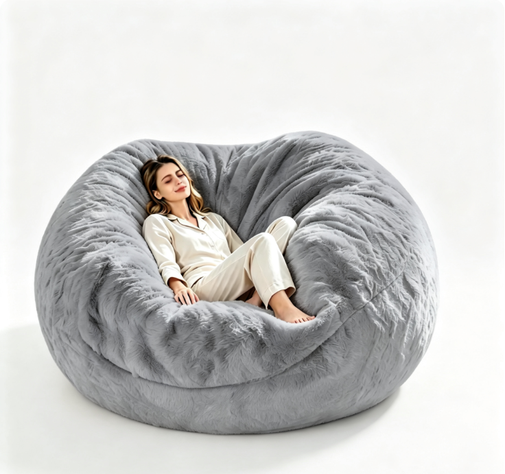 Memory Foam Flannel Bean Bag Sofa Chair