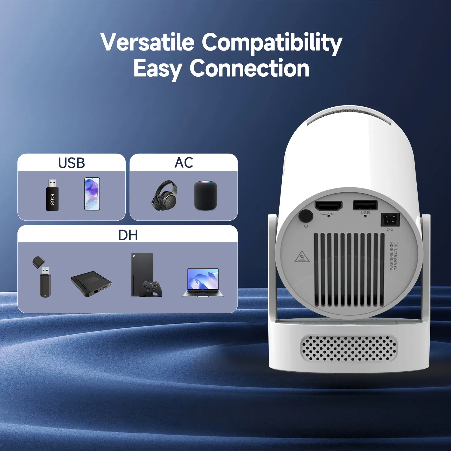 HY300Pro+ Mini Projector 290ANSI 4K Support