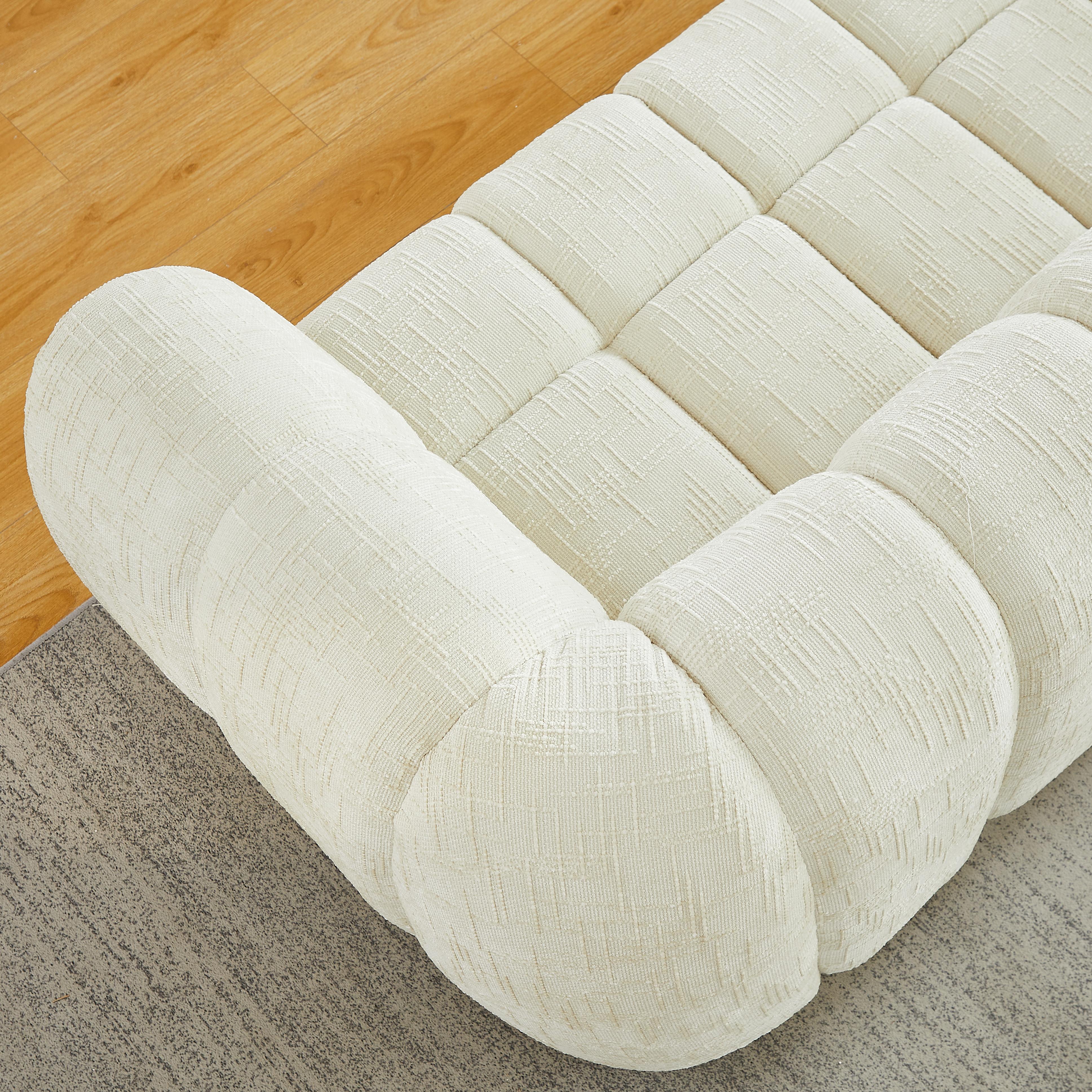  [Bellemave]  Modern Quilted Cloud Sofa, Deep-Seat Chenille Pure Foam Sofa, Comfortable Couch, Suitable for Living Rooms, Bedrooms, and Apartments