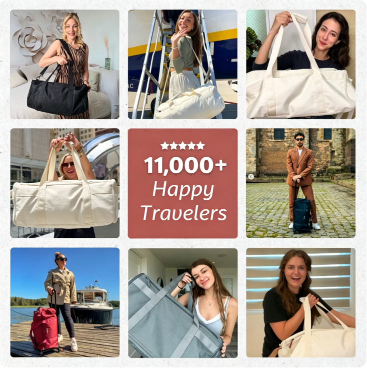 Large Capacity Weekender Carry-on Bag, Holds 14 Days Clothes, Lightweight Duffle Bag for Airplane Travel Weekend Getaway
