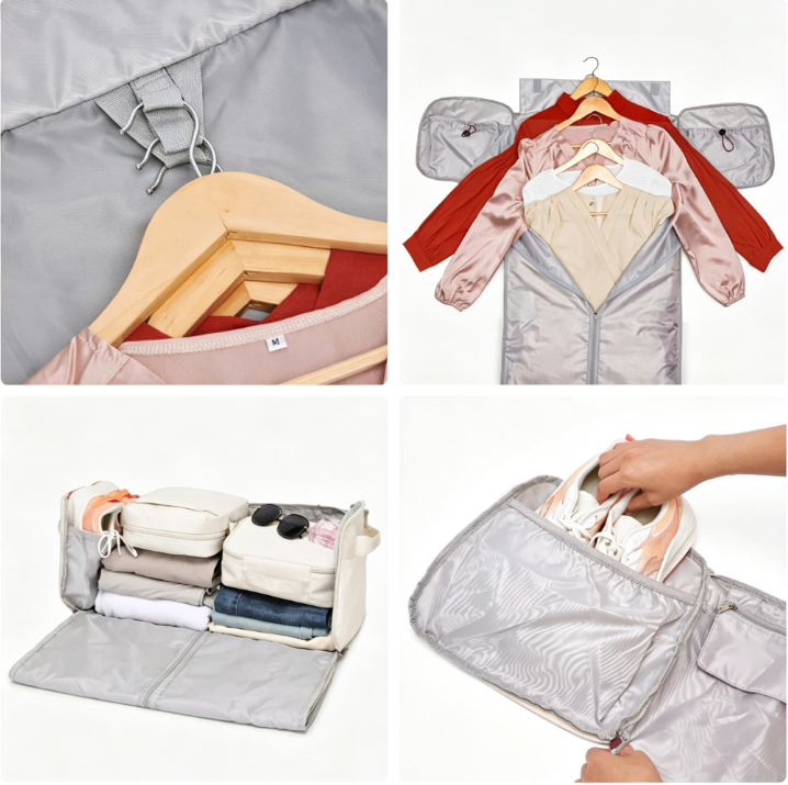 Large Capacity Weekender Carry-on Bag, Holds 14 Days Clothes, Lightweight Duffle Bag for Airplane Travel Weekend Getaway