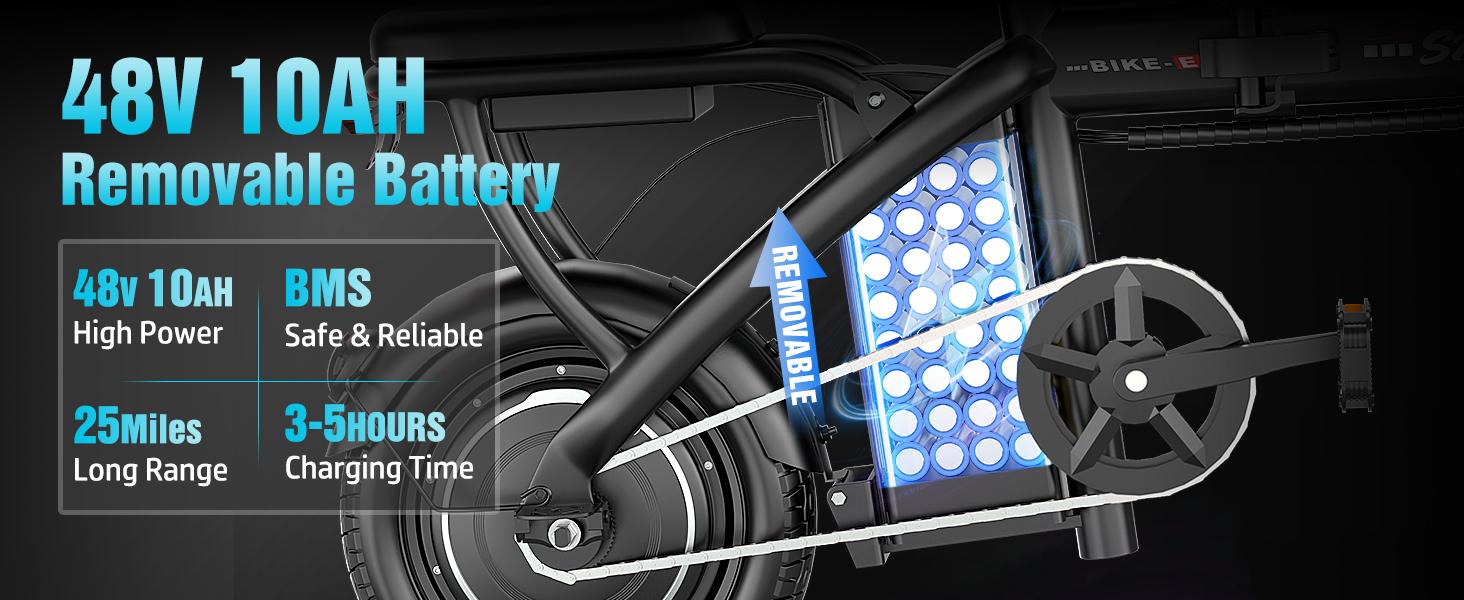 Pikabike Z6 BIKE | Peak 1200W | 25MPH | 14" Pneumatic Tires | 22-40 Mile Range l Rear Disc Brake l Foldable l Two Seats Pikabike Z6 BIKE | Peak 1200W | 25MPH | 14" Pneumatic Tires | 22-40 Mile Range l Rear Disc Brake l Foldable l Two Seats