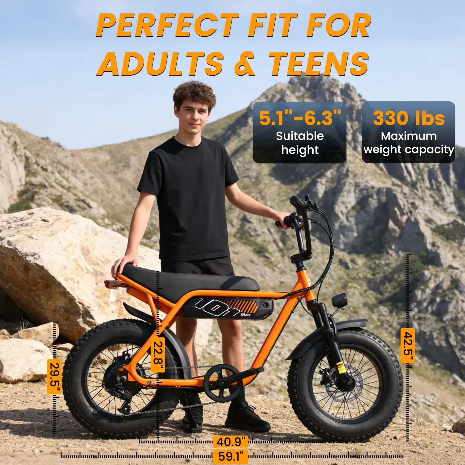 Bicicleta Eléctrica Potente 1500W con Llantas Anchas 16x4.0, Hasta 28MPH, Batería 48V 13Ah y Desbloqueo NFC, Ideal para Aventura y Commuting