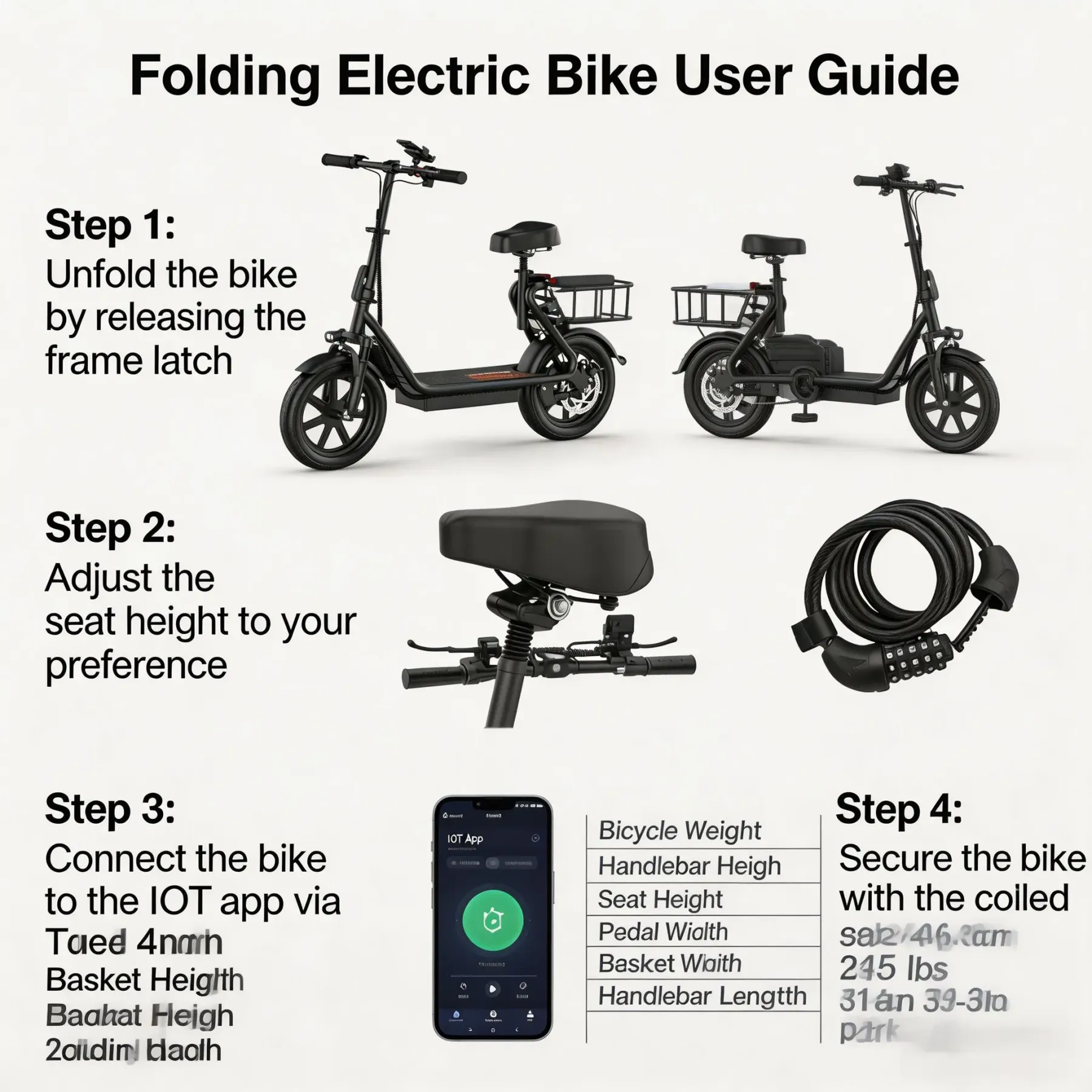 Patín Eléctrico Plegable para Adultos con Asiento, Cesta de Almacenamiento, Motor 500W, Frenos de Disco, Luz LED y Autonomía de hasta 45 km