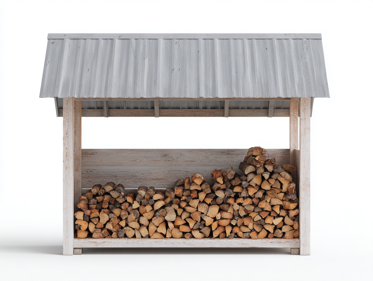 Kaminholzregal Holz 160x50x150 cm Weiß Grau Modernes Design-Siriyspace