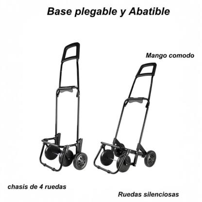 Carrito de Compra Plegable con Bolsa Térmica | 40L, 4 Ruedas, Impermeable y Ligero