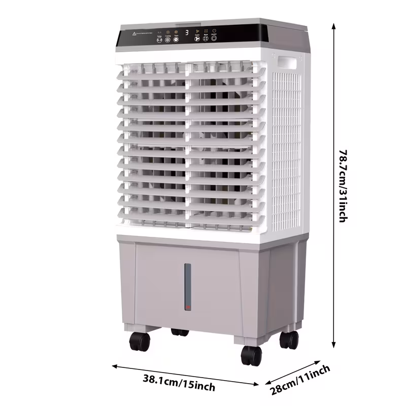 evaporative air cooler 1800cfm swamp cooler with 12h timer 110 remote 3 gal water tank 3 packs 3 in 1 evaporative cooler for outdoor indoor use Product details 2