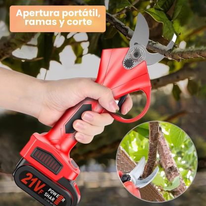 Tijeras de Poda Eléctricas 21V Inalámbricas | Motor Sin Escobillas, Batería de Litio Recargable para Jardín