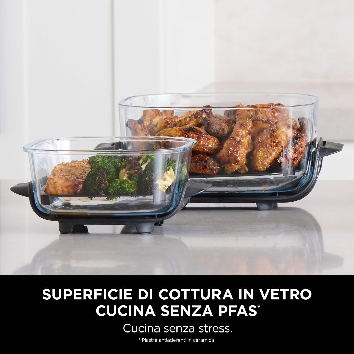 Friggitrice ad Aria Portatile in Vetro, Cottura Senza Olio, Compatta e Facile da Trasportare
