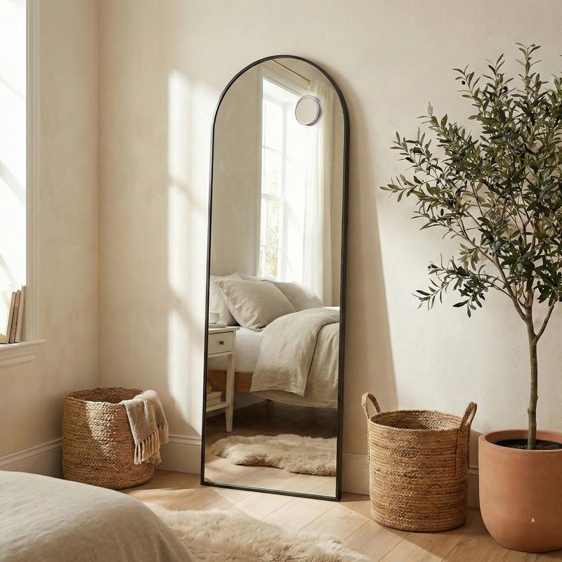 Miroir Intégral sur Pied ou Mural – Cadre Aluminium et Verre Trempé