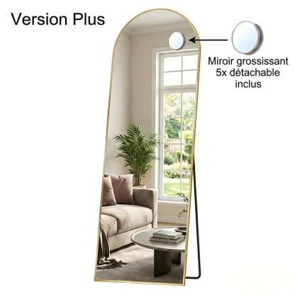 Miroir Intégral sur Pied ou Mural – Cadre Aluminium et Verre Trempé