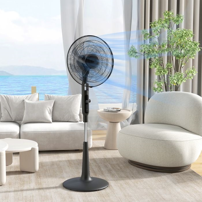 Ventilateur sur Pied 50 cm – 75 W, Puissant et Silencieux