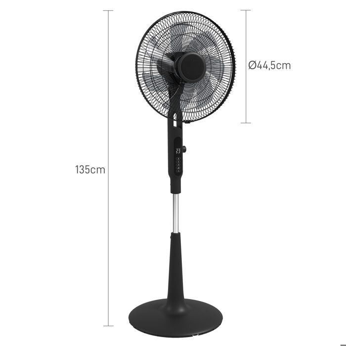 Ventilateur sur Pied 50 cm – 75 W, Puissant et Silencieux