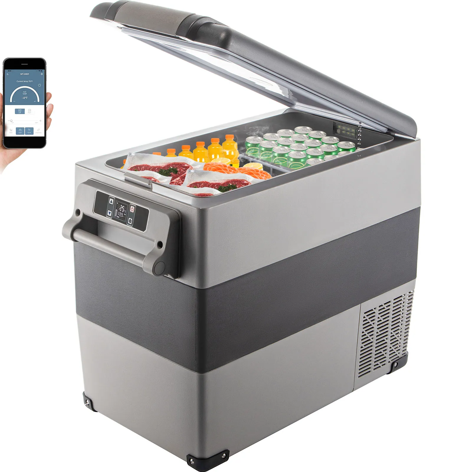 Réfrigérateur/ Congélateur Portable 12 V, Mini Glacière Électrique 45 W, Compatible AC/DC, pour Voiture, Camping, Voyage et Maison