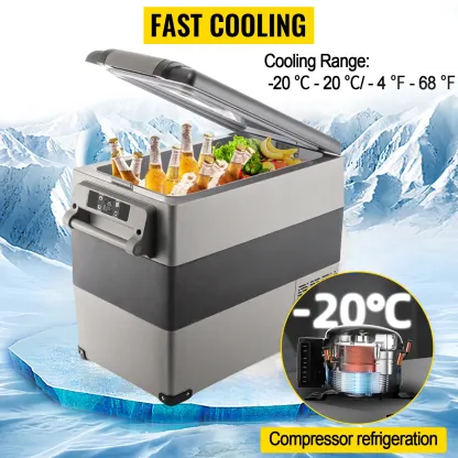 Réfrigérateur/ Congélateur Portable 12 V, Mini Glacière Électrique 45 W, Compatible AC/DC, pour Voiture, Camping, Voyage et Maison