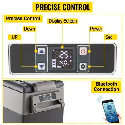 Réfrigérateur/ Congélateur Portable 12 V, Mini Glacière Électrique 45 W, Compatible AC/DC, pour Voiture, Camping, Voyage et Maison