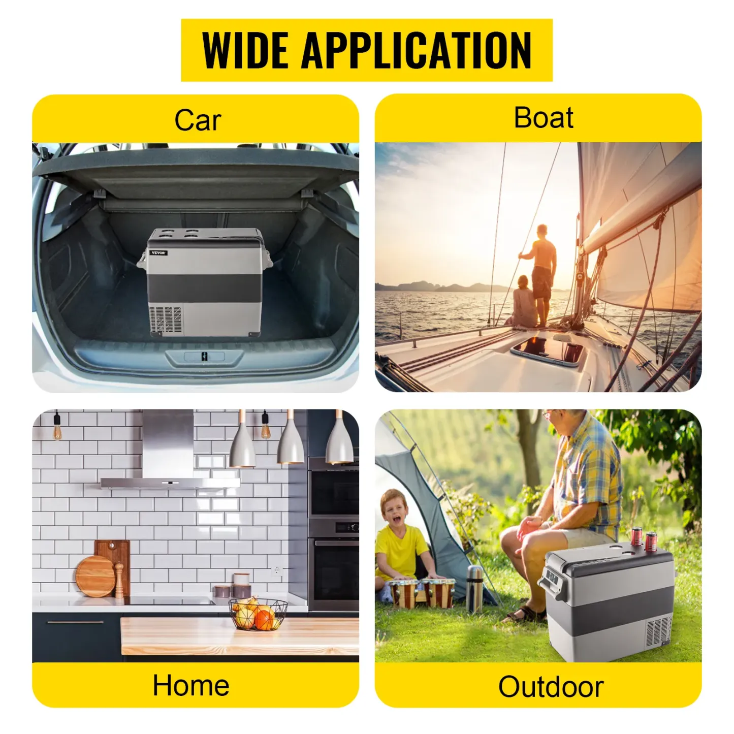 Réfrigérateur/ Congélateur Portable 12 V, Mini Glacière Électrique 45 W, Compatible AC/DC, pour Voiture, Camping, Voyage et Maison