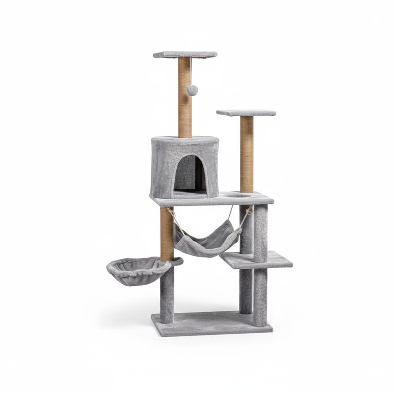 Árbol para Gatos 125 cm 3 en 1 | Cueva, Hamaca y Rascador