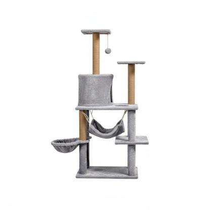 Árbol para Gatos 125 cm 3 en 1 | Cueva, Hamaca y Rascador