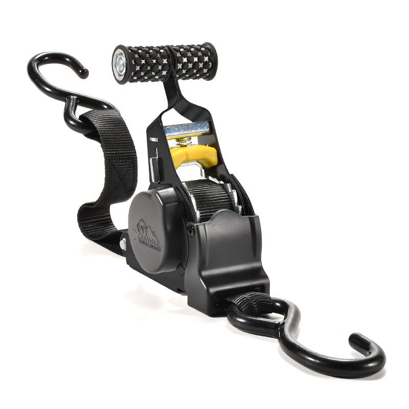 2 Correas de Amarre Retráctiles 1" x 10' | Cinchas de Sujeción para Camión y Remolque, Retracción Automática