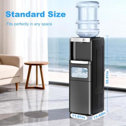 Dispensador de Agua 3 en 1 con Máquina de Hielo | Agua Fría y Caliente, Compatible con Garrafas de 3-5 Galones