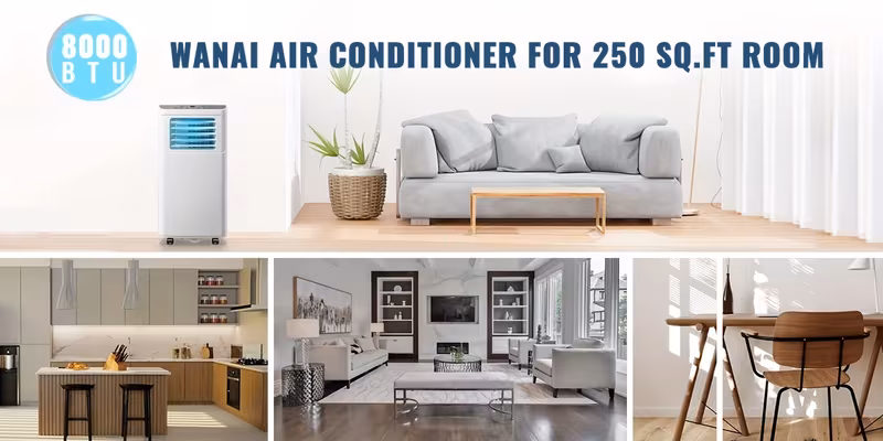 portable air conditioner 8000 btu remote control fan mode 250sq ft 24 hour timer 2 fan speed for bedroom office home dorm Product details 2