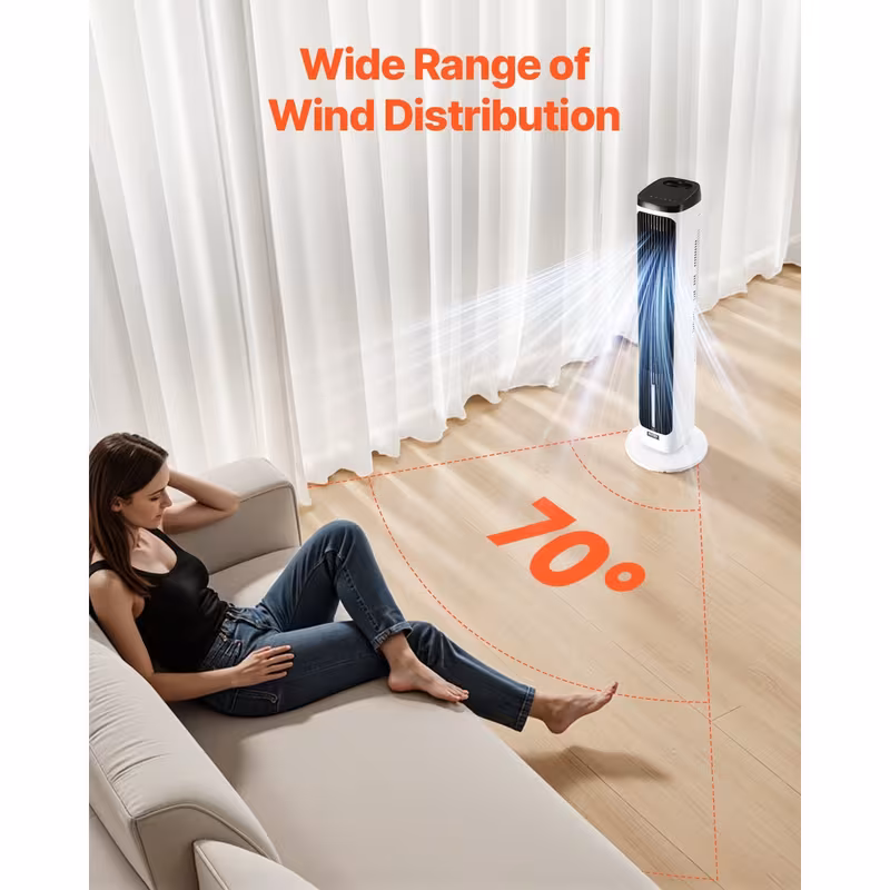   40 oscillating tower fan 24h timer 23 3ft s velocity with remote control Product details 6