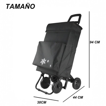 Carrito de Compra Plegable con Bolsa Térmica | 40L, 4 Ruedas, Impermeable y Ligero